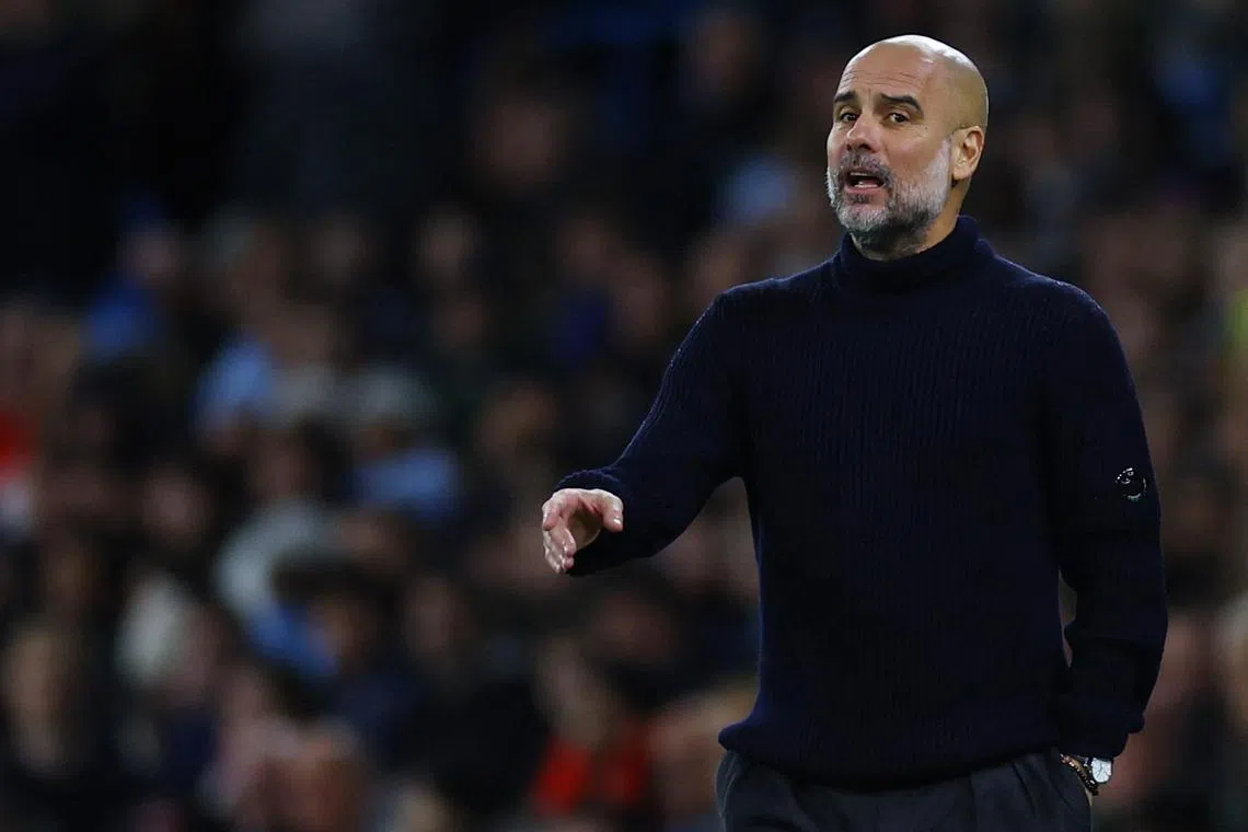 曼市主帅瓜迪奥拉称自己从来没有怀疑球员的能力。（路透社）