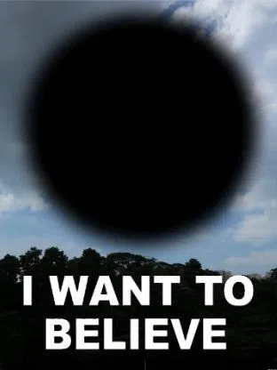 观众可将张奕满《我想要相信》数码海报打印版带一份回家。（艺术家提供）