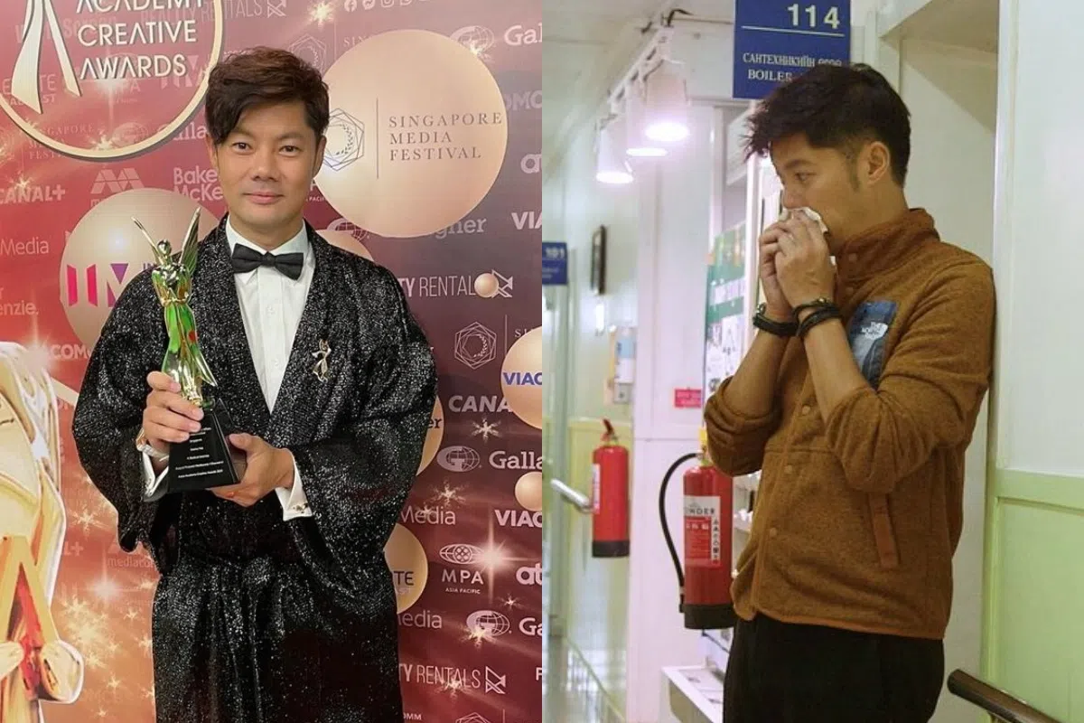 杨君伟在《寻医》（右图）真实展现内心感受，该节目让他获颁亚洲影艺创意大奖最佳时事节目主持人奖（左图）。（取自杨君伟IG）