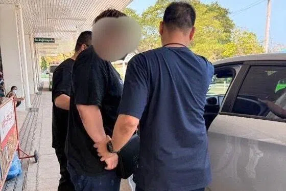 被告王志赫于2026年2月24日在泰国被捕。（新加坡警察部队提供）