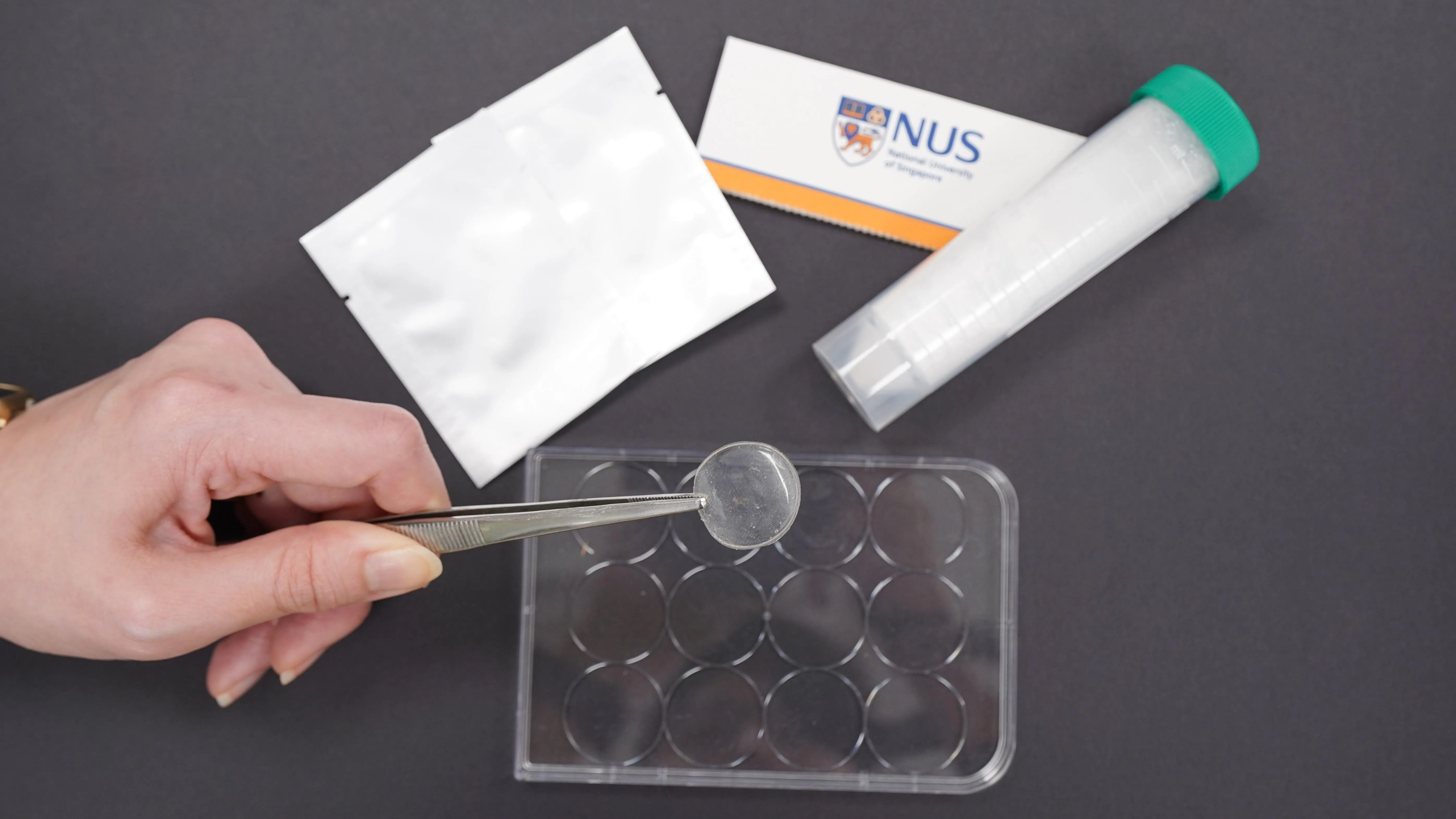 药用口腔薄膜不大，除了能制成治疗癫痫和临终焦虑症的药物，也适合上吐下泻、忧郁症、失眠患者，以及制成解毒剂、宠物药物等。（受访者提供）