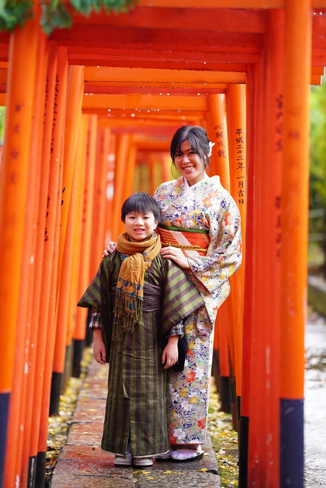 吴慧珊和儿子在日本度过了两周的长假。（受访者提供）