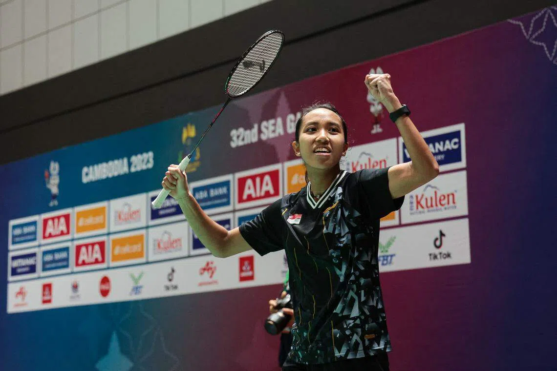 激战一个多小时才分出胜负，获得最终胜利，让努尔因斯利亚非常开心。（李冠卫摄）