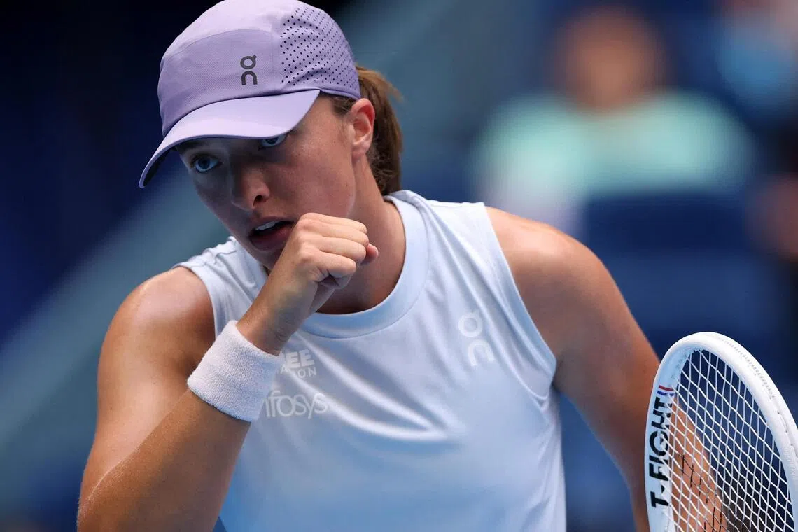 波兰好手伊加（图）炮轰赛事过密问题，她将在中国公开赛与16号种子、美国球员艾玛角逐女单八强赛名额。（路透社）