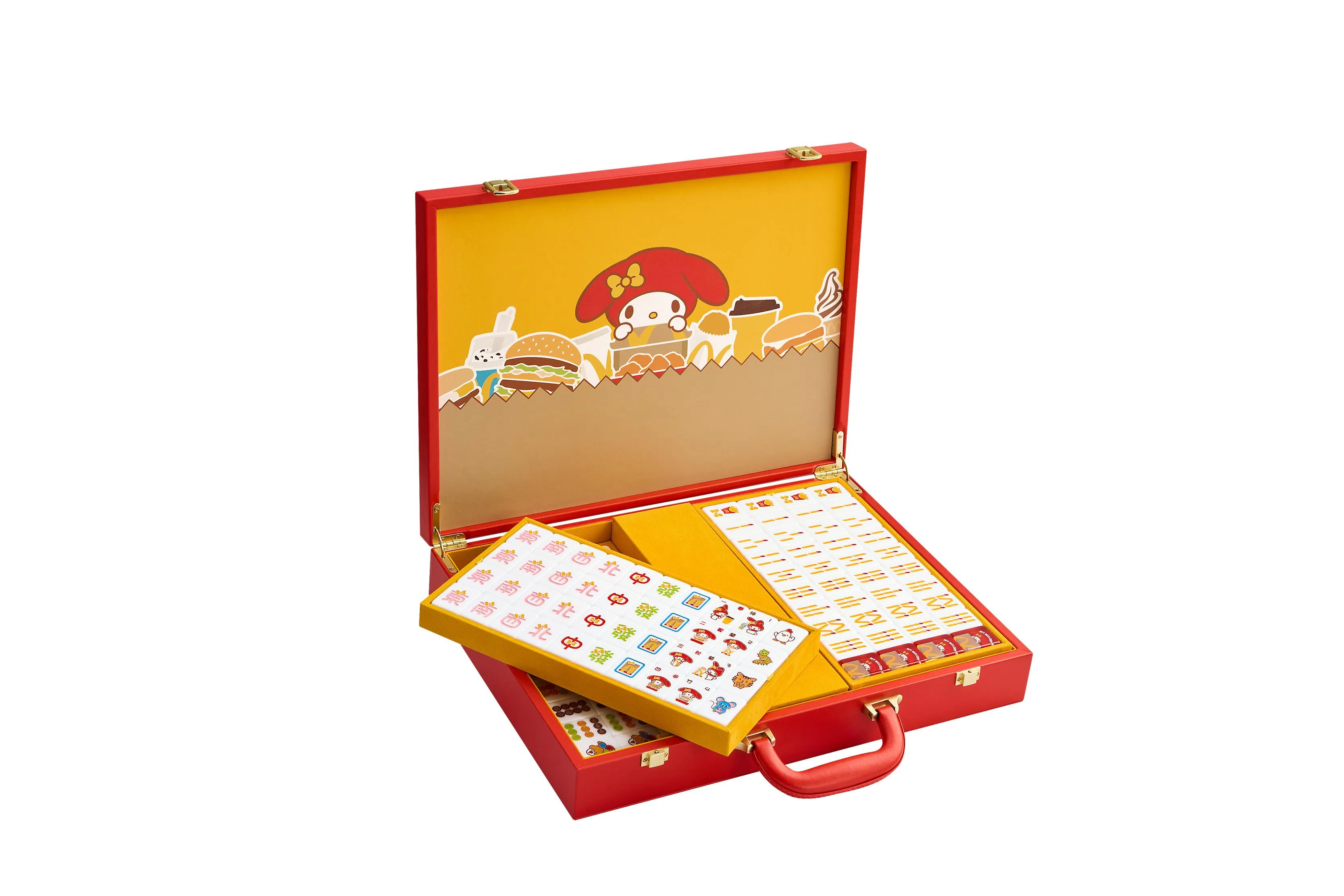 本地快餐巨头麦当劳为今年的新春佳节特别推出以小兔美乐蒂（My Melody）为主题的麻将牌，共限量发售3000套，上架一天即售罄。（麦当劳提供）
