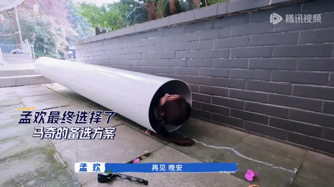 藏家把身子塞入圆筒后，再也动弹不得。（互联网）