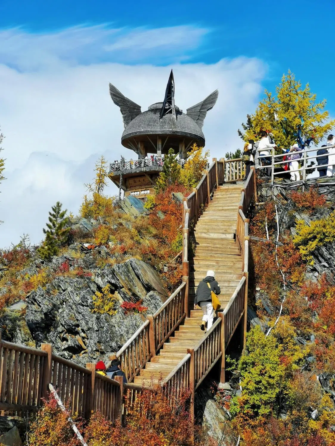 可饱览喀纳斯湖泊景致的观鱼亭。（中欧航旅提供）