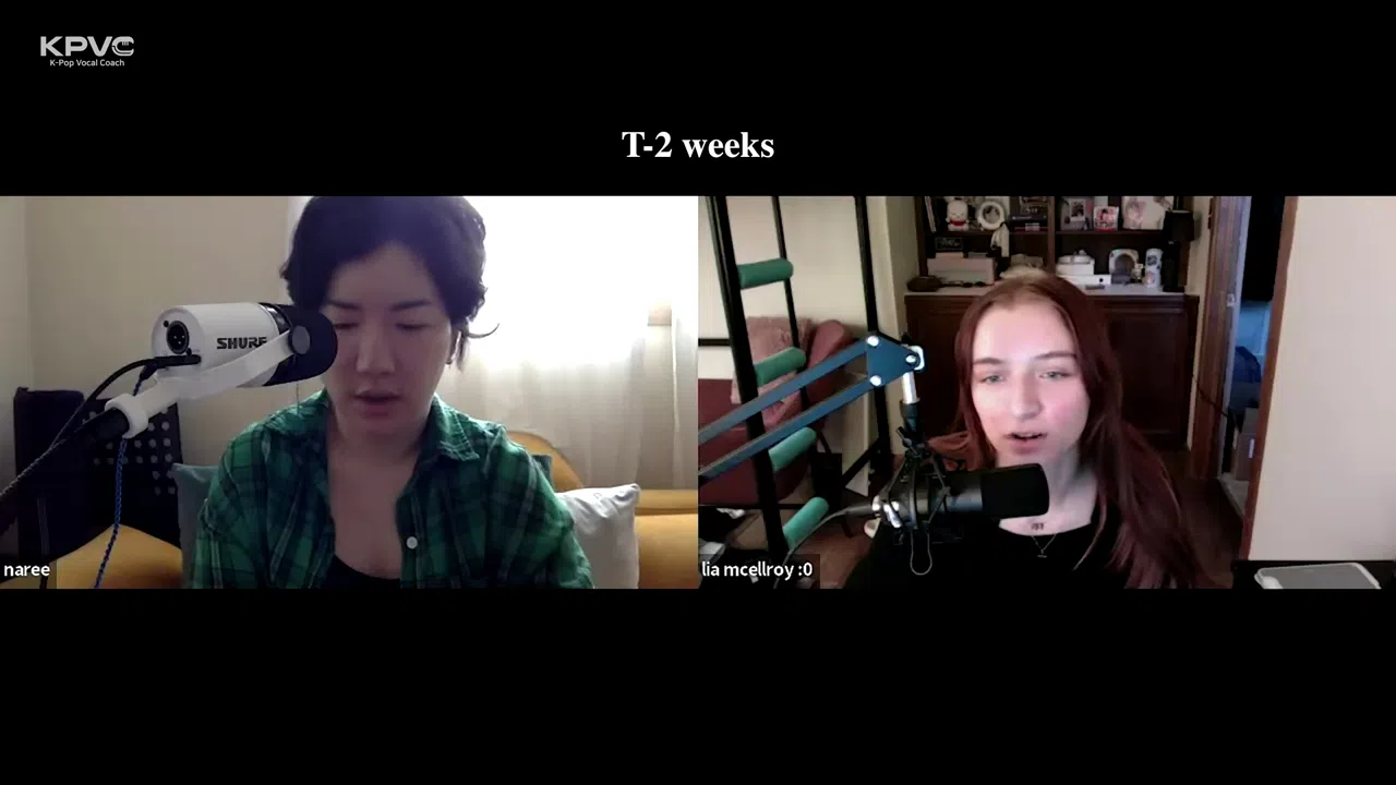 KPVC的声乐教练（左）为海外学生提供线上课程。（视频截图）