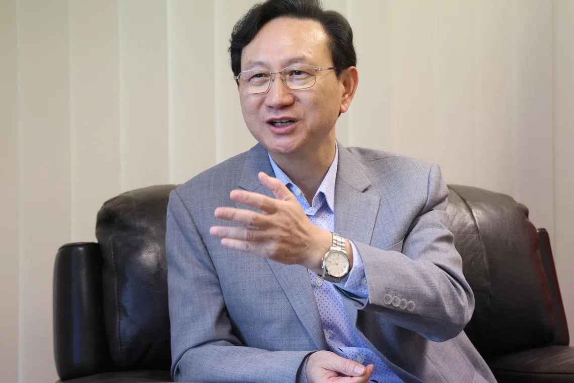 童振源指出，新台在半导体、人工智能、绿能、生技、新创、垂直农业与文创等领域合作潜力巨大。他期许通过更多教育与文化交流，推动双向合作，携手打造经贸与文化双赢局面。（唐家鸿摄）