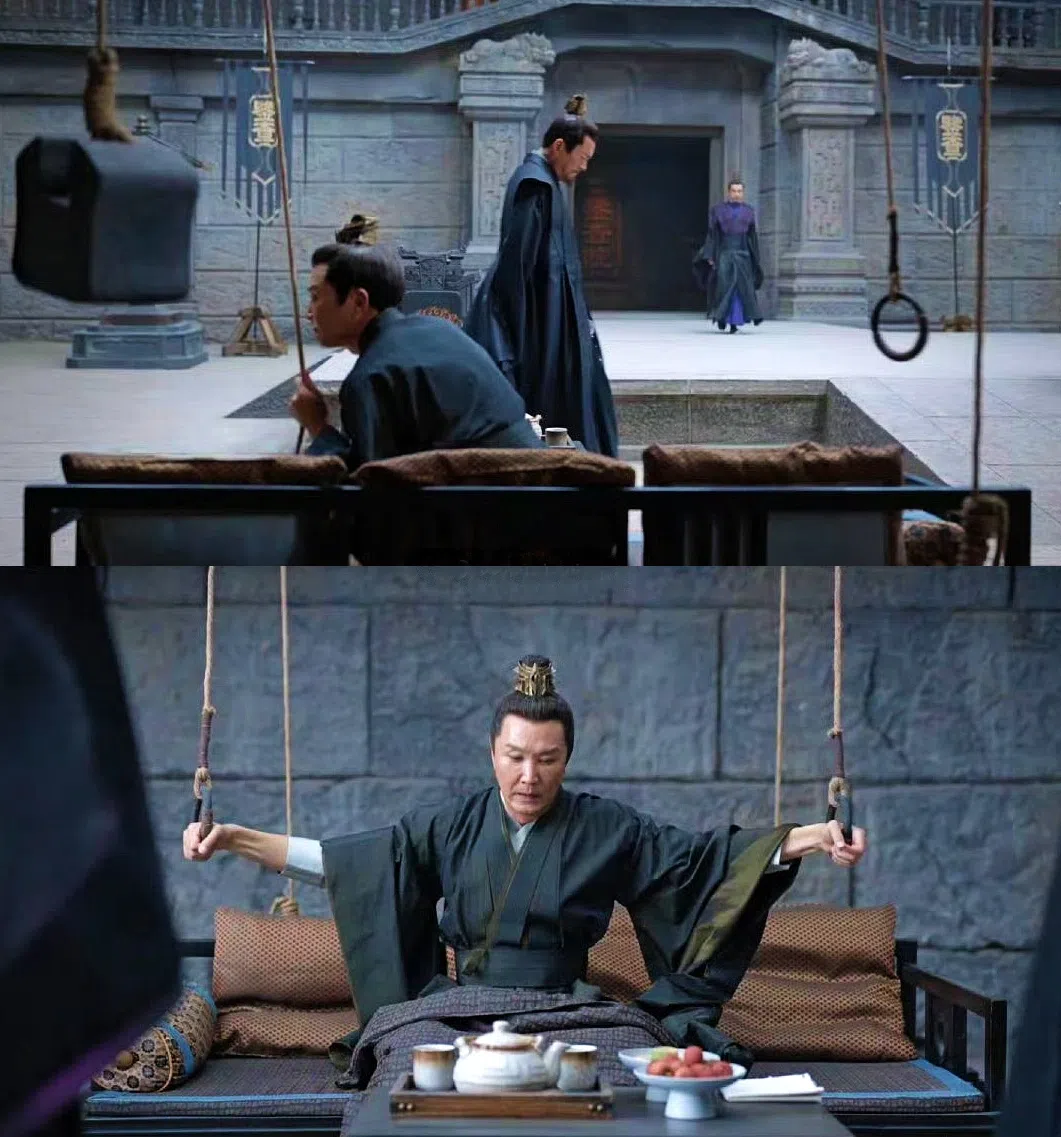 吴刚在戏里有几场坐在轮椅举重锻炼的戏，他说这几场戏是想让观众看到陈萍萍的侧面。（互联网）