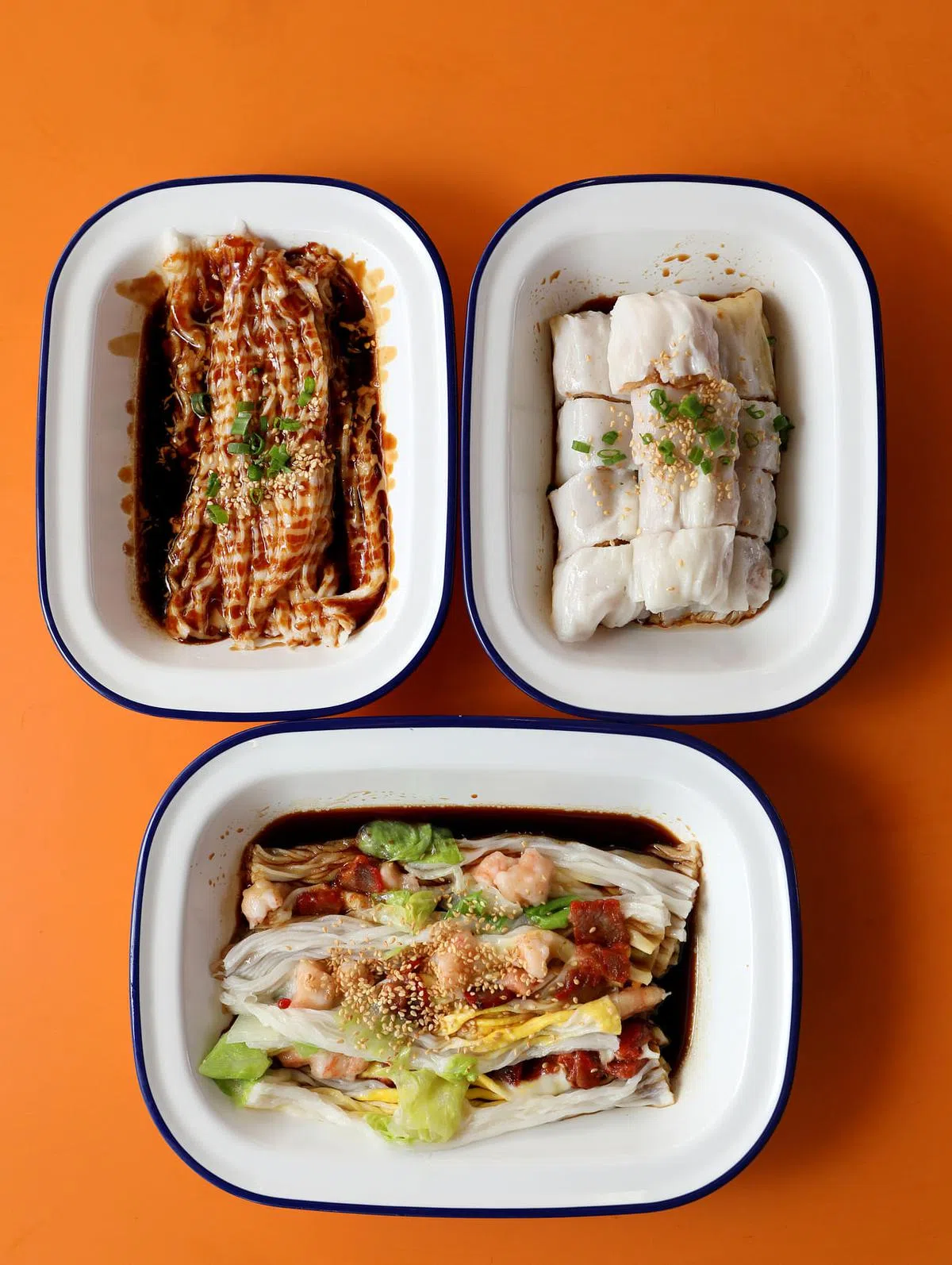妃肠好的肠粉配料『外露』，口味多样化。