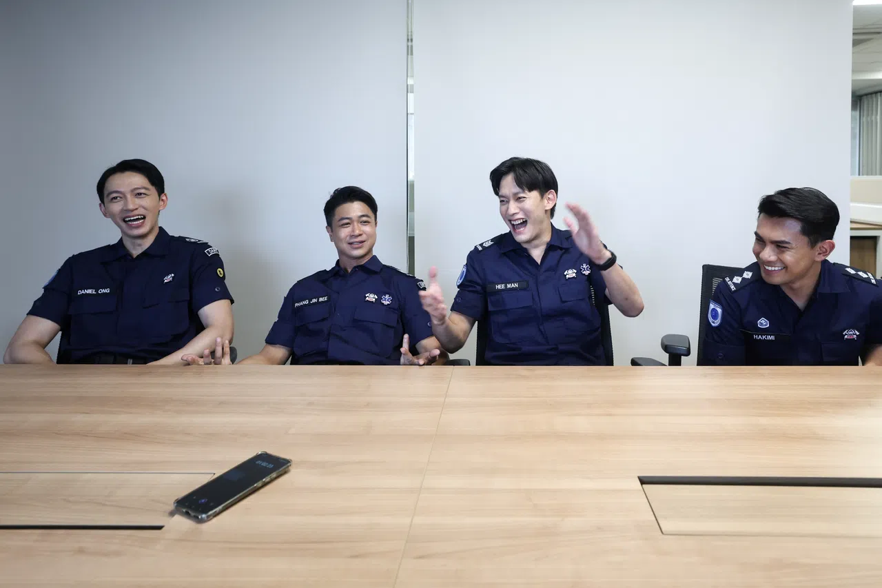 张智扬（左起）、林俊良、叶荣耀和Zhin Sadali分享拍摄趣事。（关俊威摄）