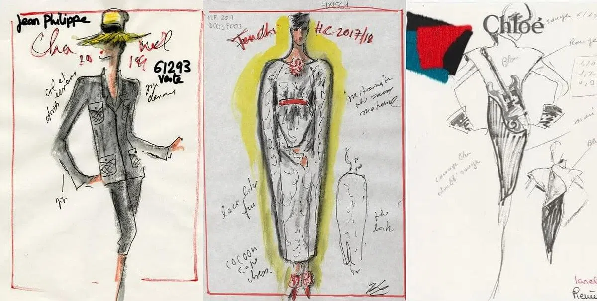 大都会艺术博物馆时装学院将展出拉格斐的一系列原版设计草图。（互联网）
