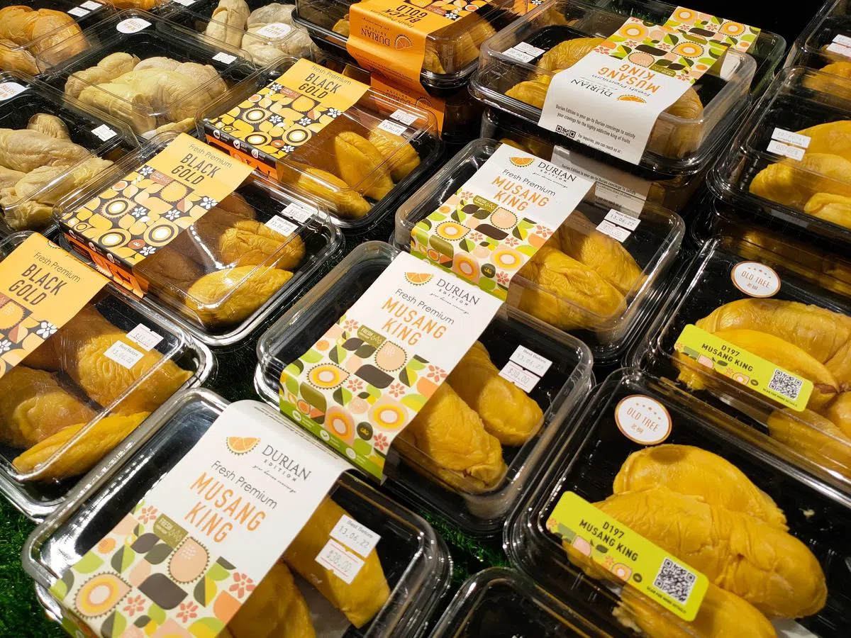 各种不同品种的榴梿。（图/柯悦 摄）