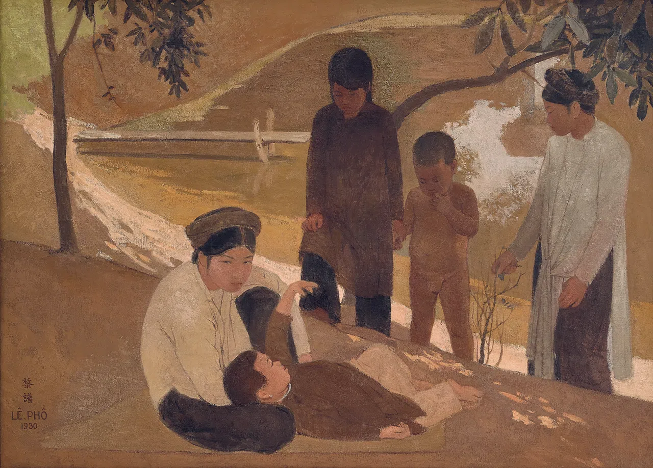 黎谱绢画《幸福的年代》（1930）与一战结束后法国社会“回归秩序”艺术趋势契合。（国家美术馆提供）