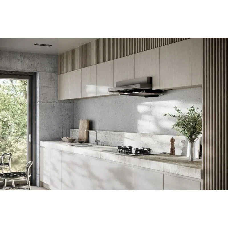 Fujioh日本制造的超薄型抽油烟机，高度仅15公分。（商家提供）