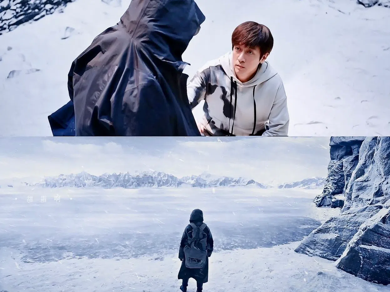 剧组花了不少心思在棚内造了一座假雪山。（互联网）