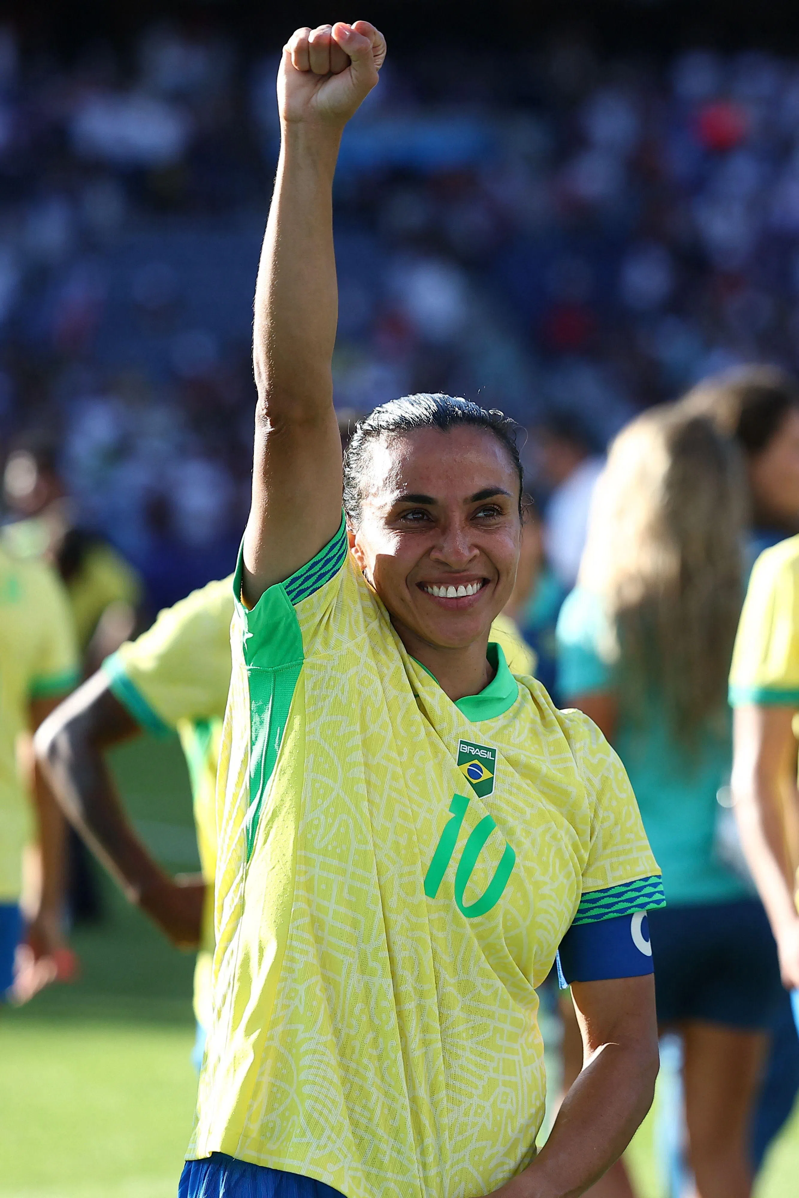 巴西足球员玛塔希望以另一种方式为国家队做出贡献。（法新社）