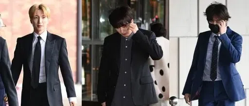 Super Junior的利特、银赫和圭贤出席婚礼。（xportsnews截图）