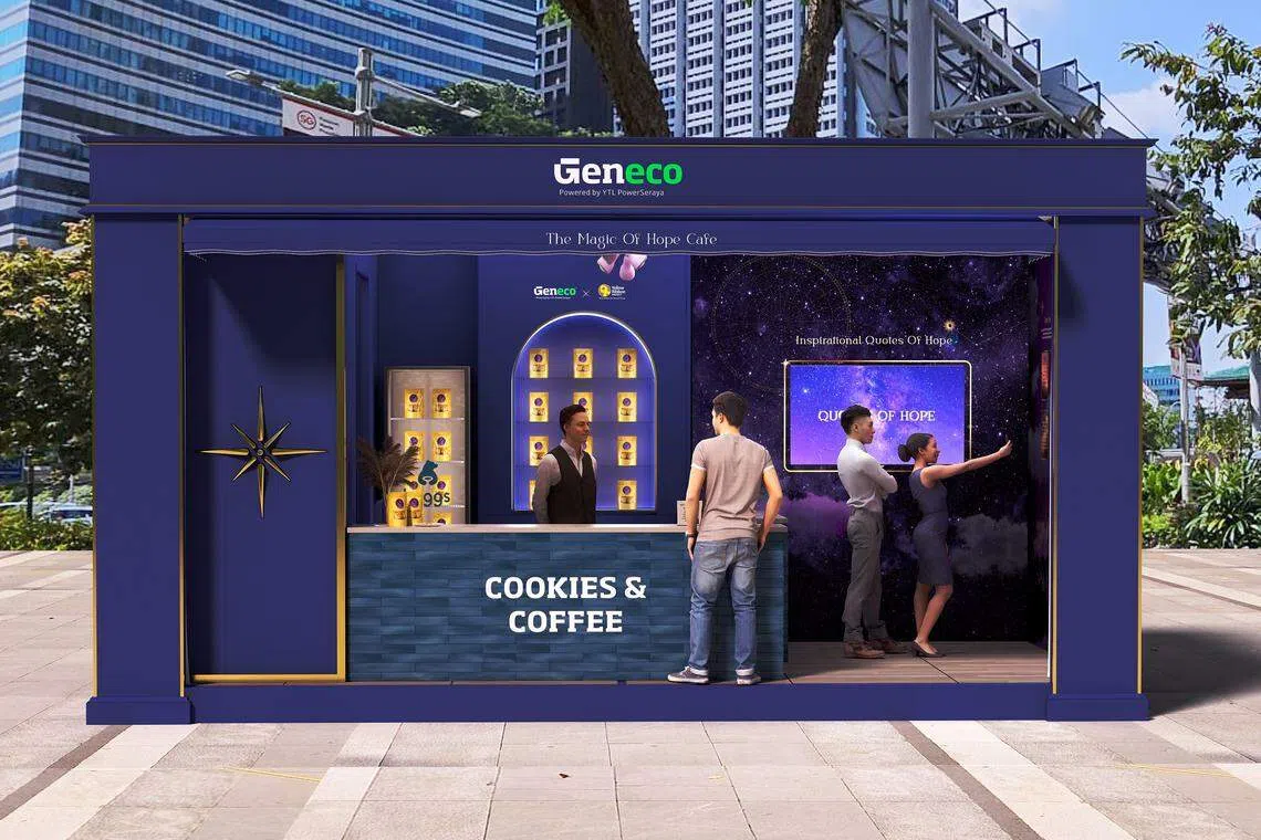 12月7日至17日Geneco净零快闪咖啡车，会在ION Orchard前等待公众献爱心。（主办方提供）