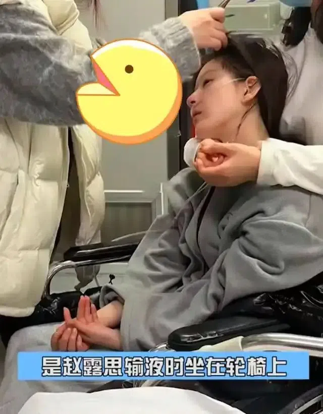 赵露思被拍到身体虚弱，鼻子插管，引人担忧。（互联网）