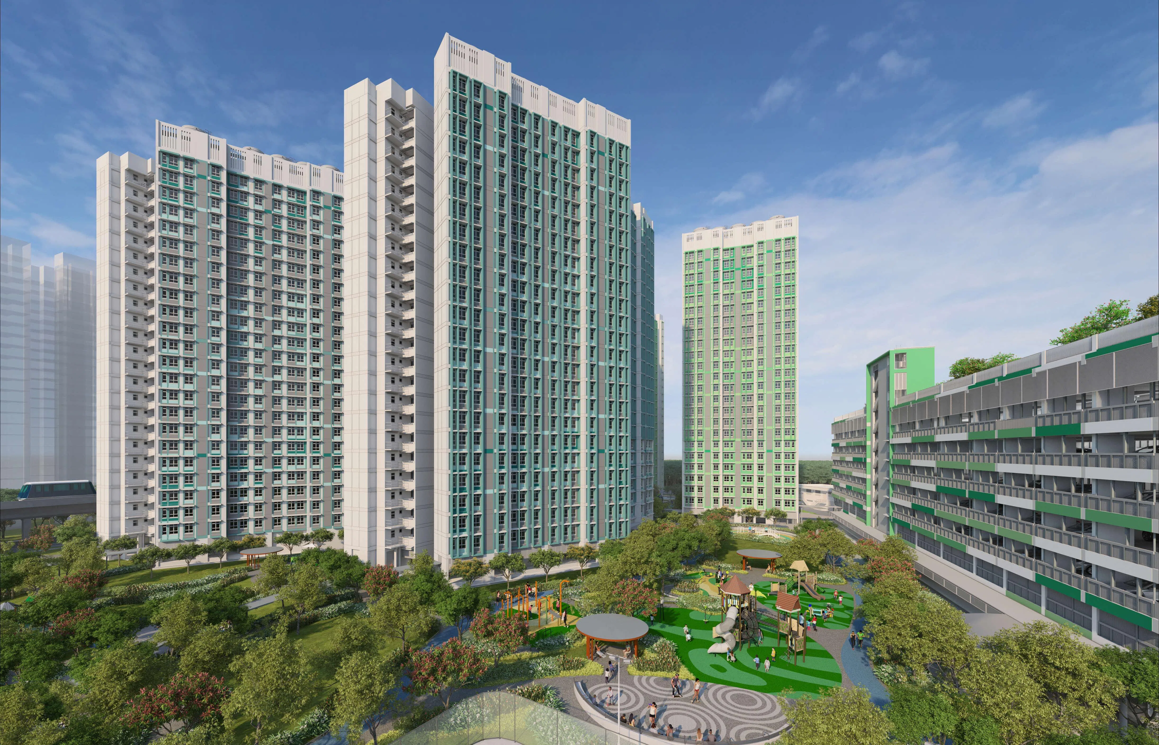 Fernvale Oasis的其中两座组屋将有23个租赁单位。（建屋发展局提供）