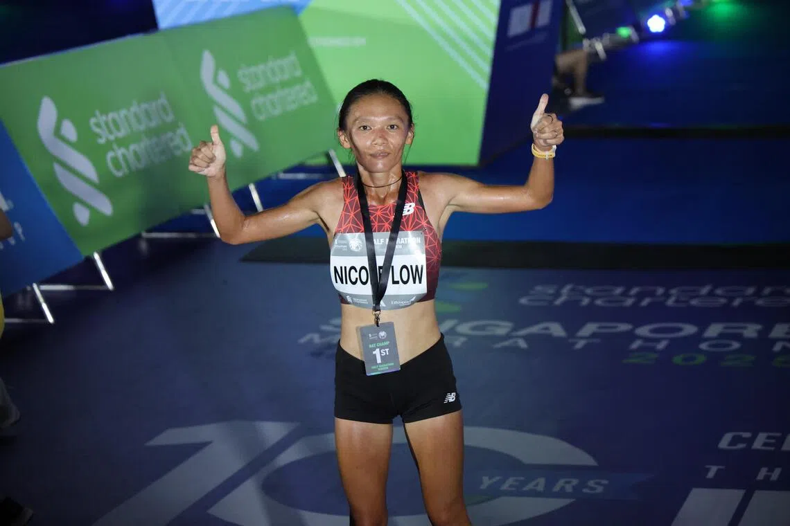 刘穗宣拿下半马女子组全国冠军后，将准备到泰国参加东南亚运动会。（梁麒麟摄）