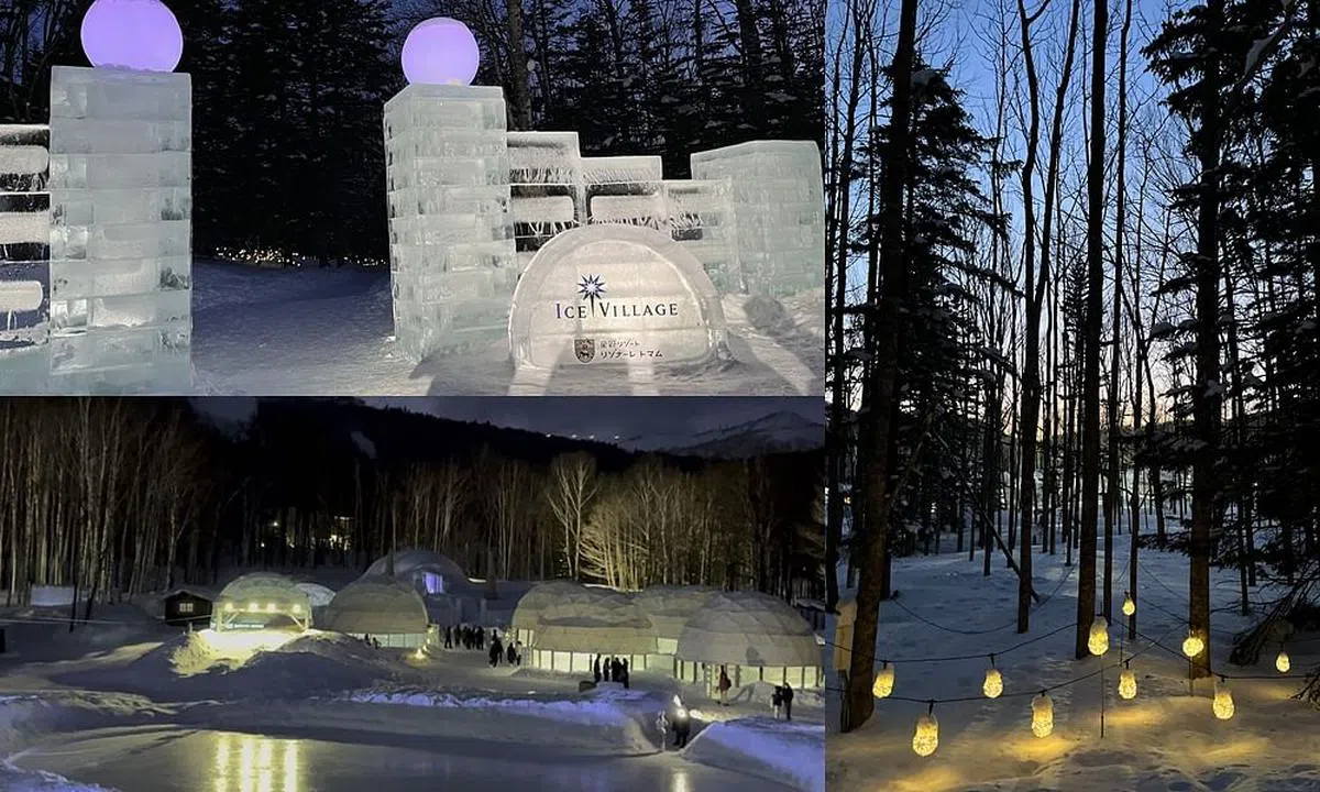 从入口进入冰城后，需要穿过小径、爬上小丘才能抵达。（曾慧仪摄）