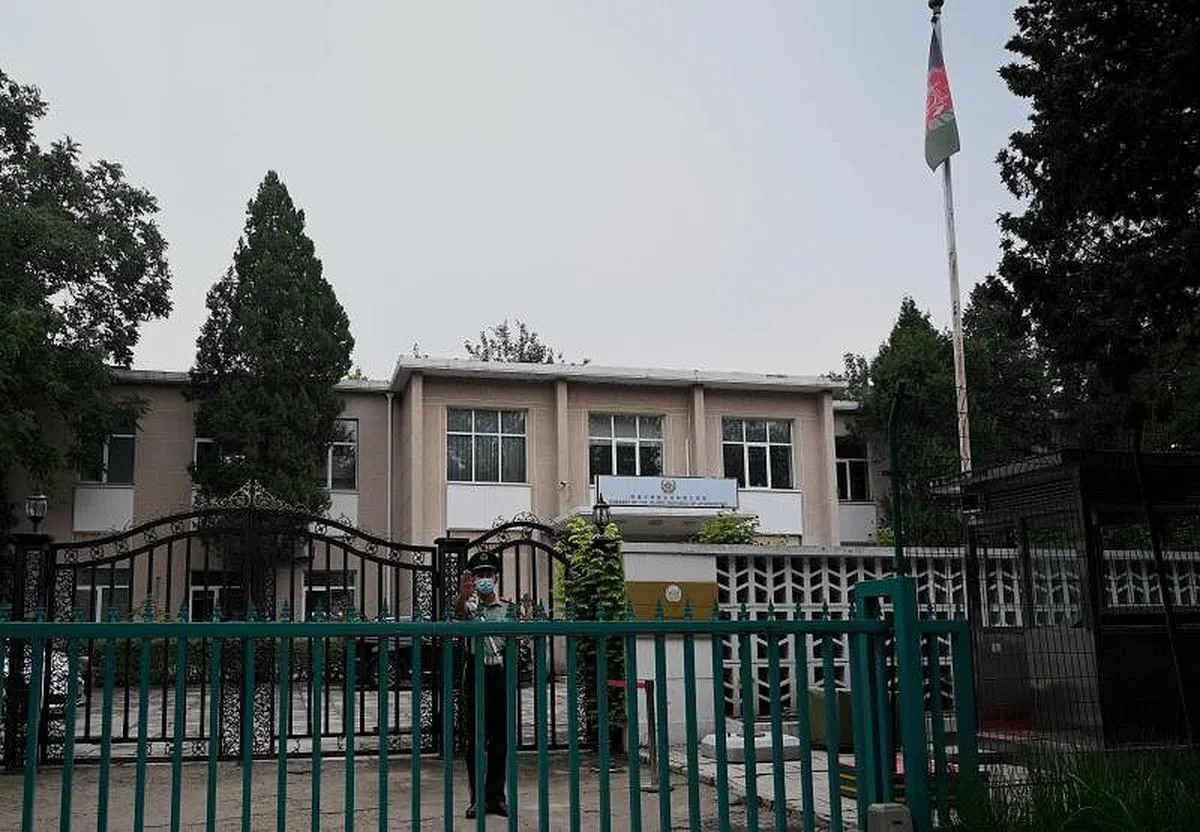 位于北京的阿富汗驻中国大使馆。（法新社）