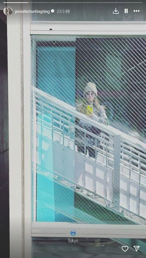 22日谢婷婷难得晒出IG限动，标注人在日本东京。（互联网）