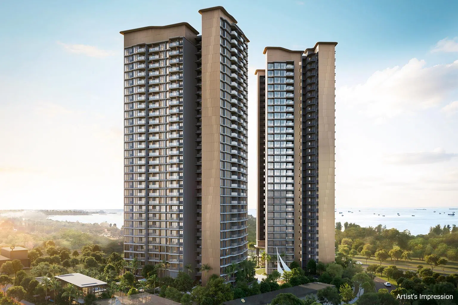 首航打造滨海生活新标杆。（效果图由新海逸集团提供）