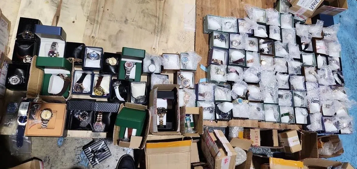 移民与关卡局人员在大士港口起获132个假表。（取自移民与关卡局脸书）