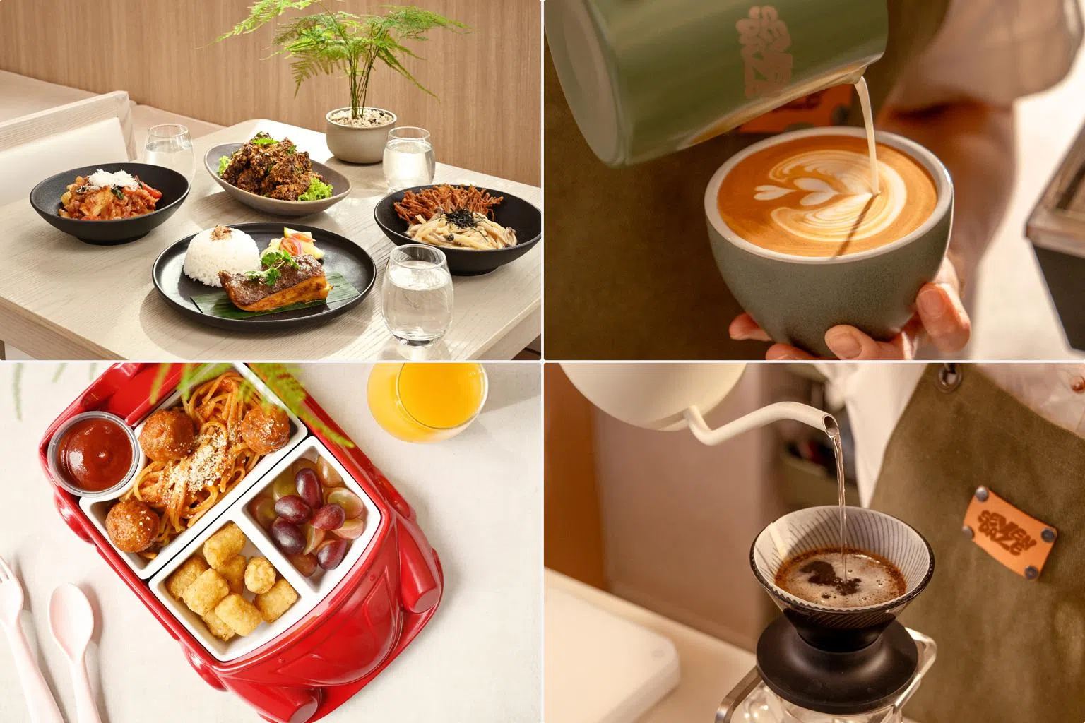 这里的餐饮选择甚多，从酥脆猪肋排到辣椒螃蟹料理，搭配手工烘焙咖啡与创意饮品，满足一家大小的喜好。（BYD by 1826提供）