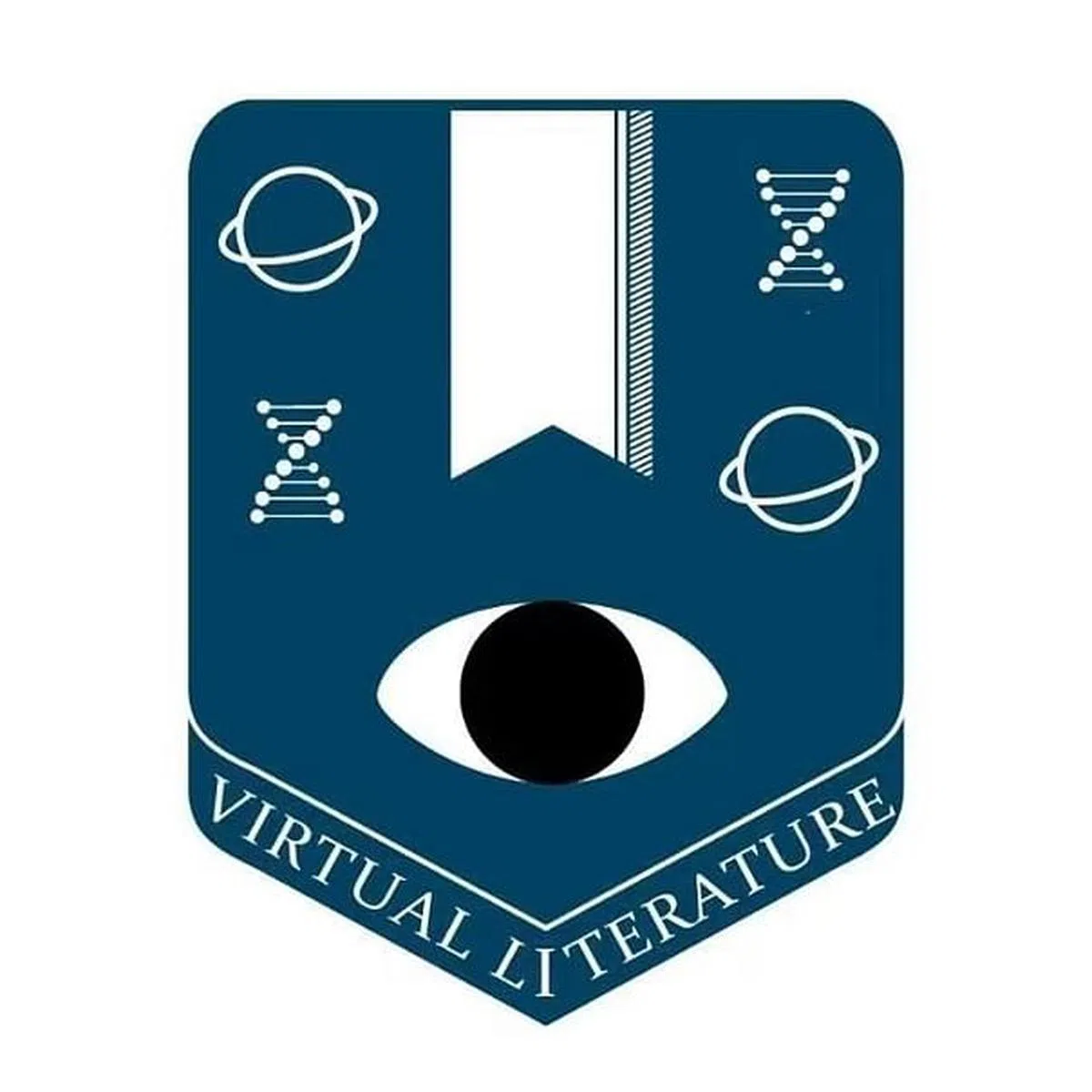 虚拟文学成员不蓝鬼设计的公众号标志。（受访者提供）