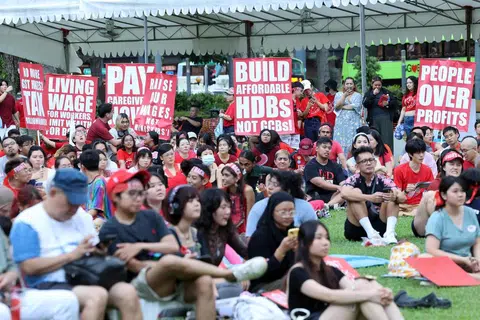 不满生活费上涨 公民组织芳林公园举行劳动节集会