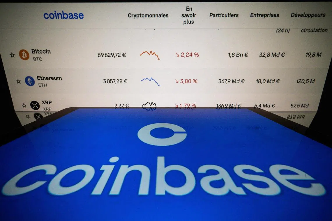 Coinbase Global计划利用区块链技术提供股票交易服务，为集团开辟一个全新的业务领域。（法新社）
