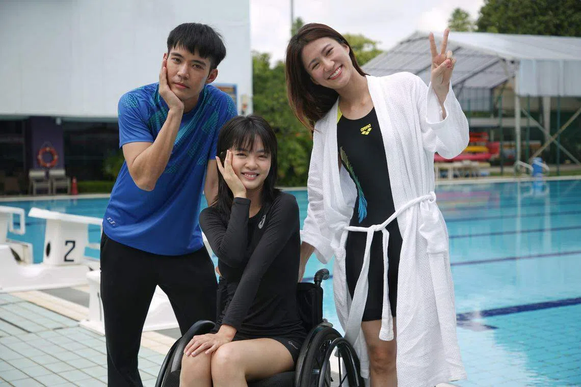 黄振隆（左起）、黄暄婷和张嘉轩在新剧中有许多对手戏。（李姿仪摄）