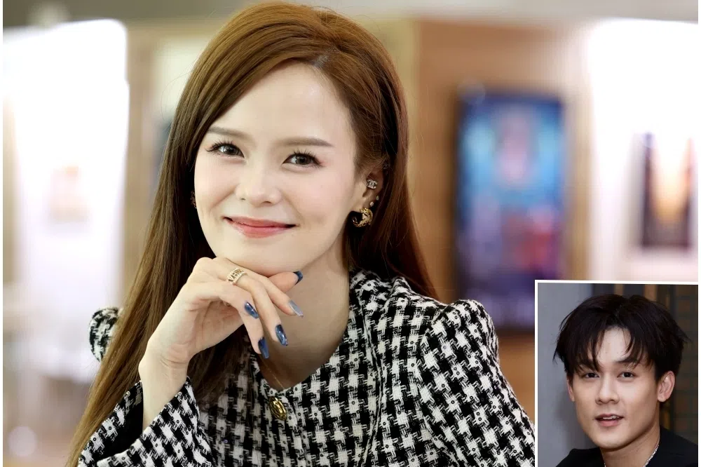 胡佳嬑和许瑞奇（小图）有共识，拍吻戏不担心彼此介意。（龙国雄摄、档案照）