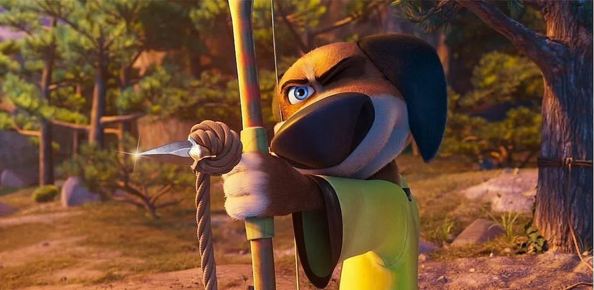 《怒之爪：汉克传说》的狗儿学射击等本领以保护小镇。