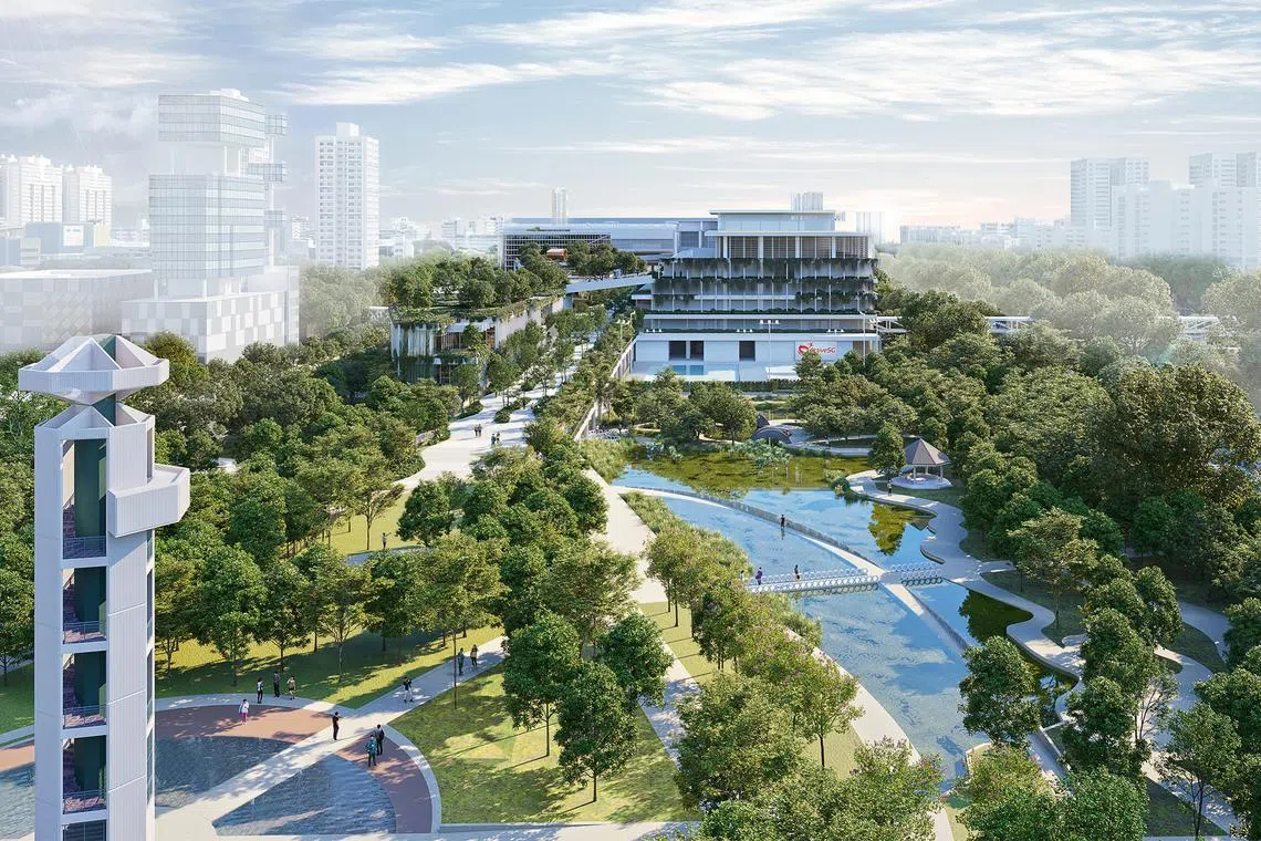 大巴窑综合发展项目预计2030年竣工。（构想图／新加坡体育理事会提供）