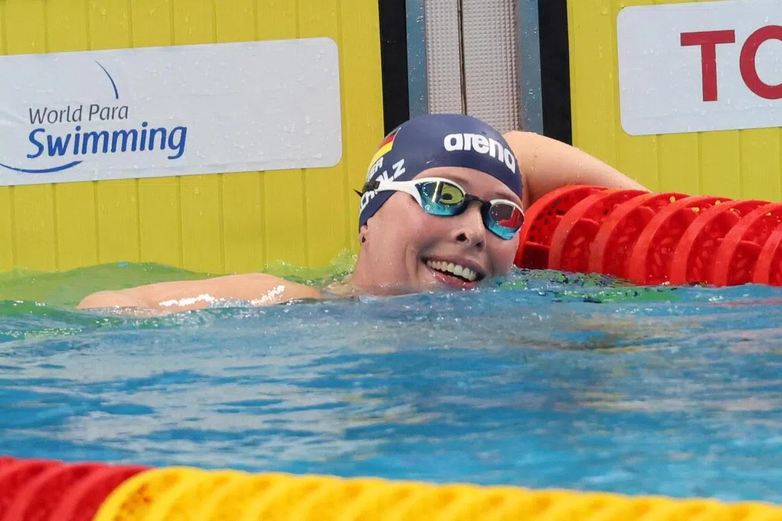 德国的塔尼娅在次日再次夺冠，收下150米个人混合泳的冠军。（郑一鸣摄）