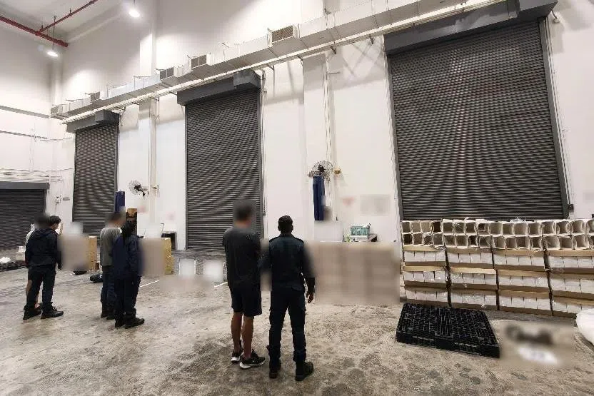 关税局查逮捕三名涉案的中国籍男子。（新加坡关税局提供）