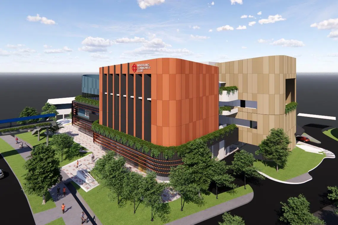 新的马西岭民众俱乐部楼高四层，毗邻马西岭巴刹与熟食中心，项目预计2026年底前竣工。图为俱乐部构想图。（人民协会提供）