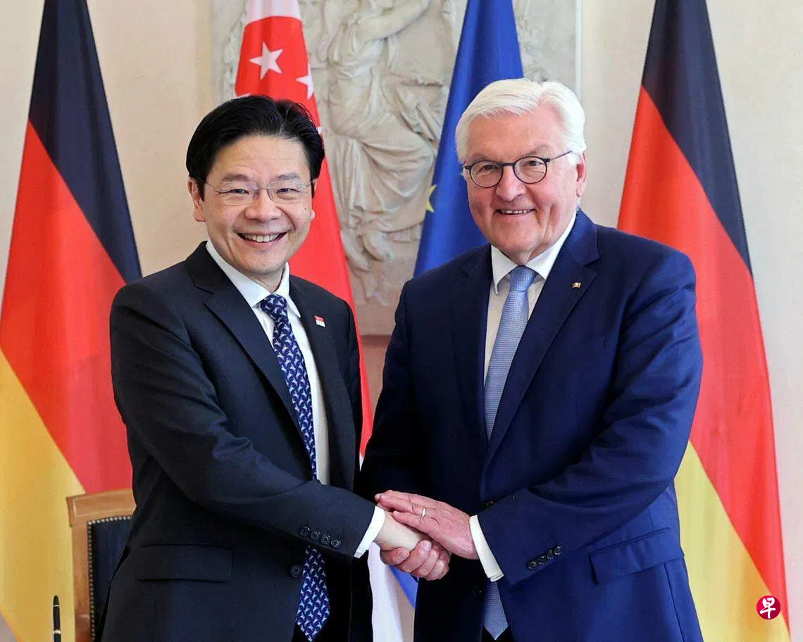 黄循财与德国总统施泰因迈尔会晤| 联合早报