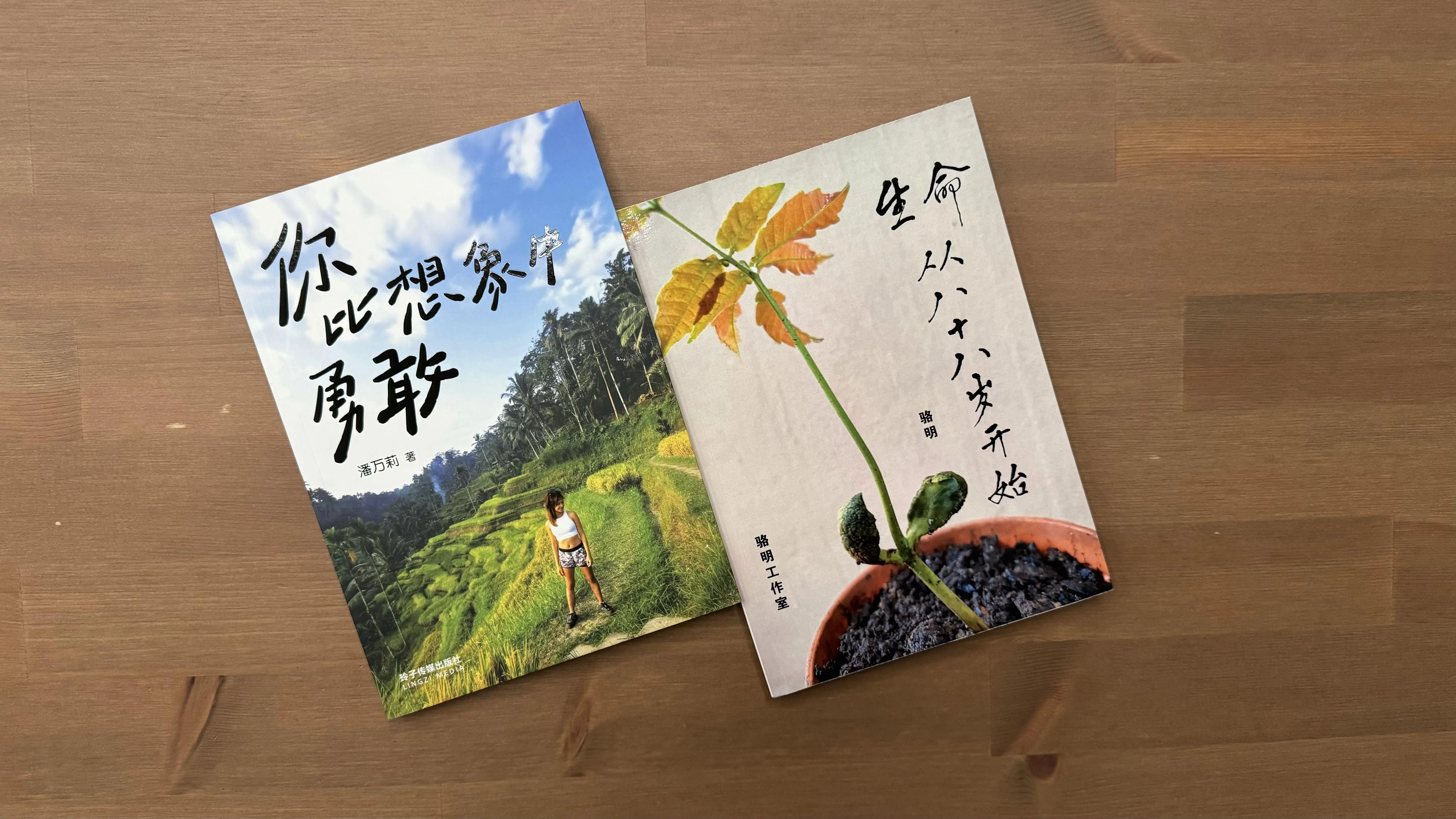 这两本书放在一起阅读，可以对比资深作家与写作新人对生命的想法。（陈宇昕摄）