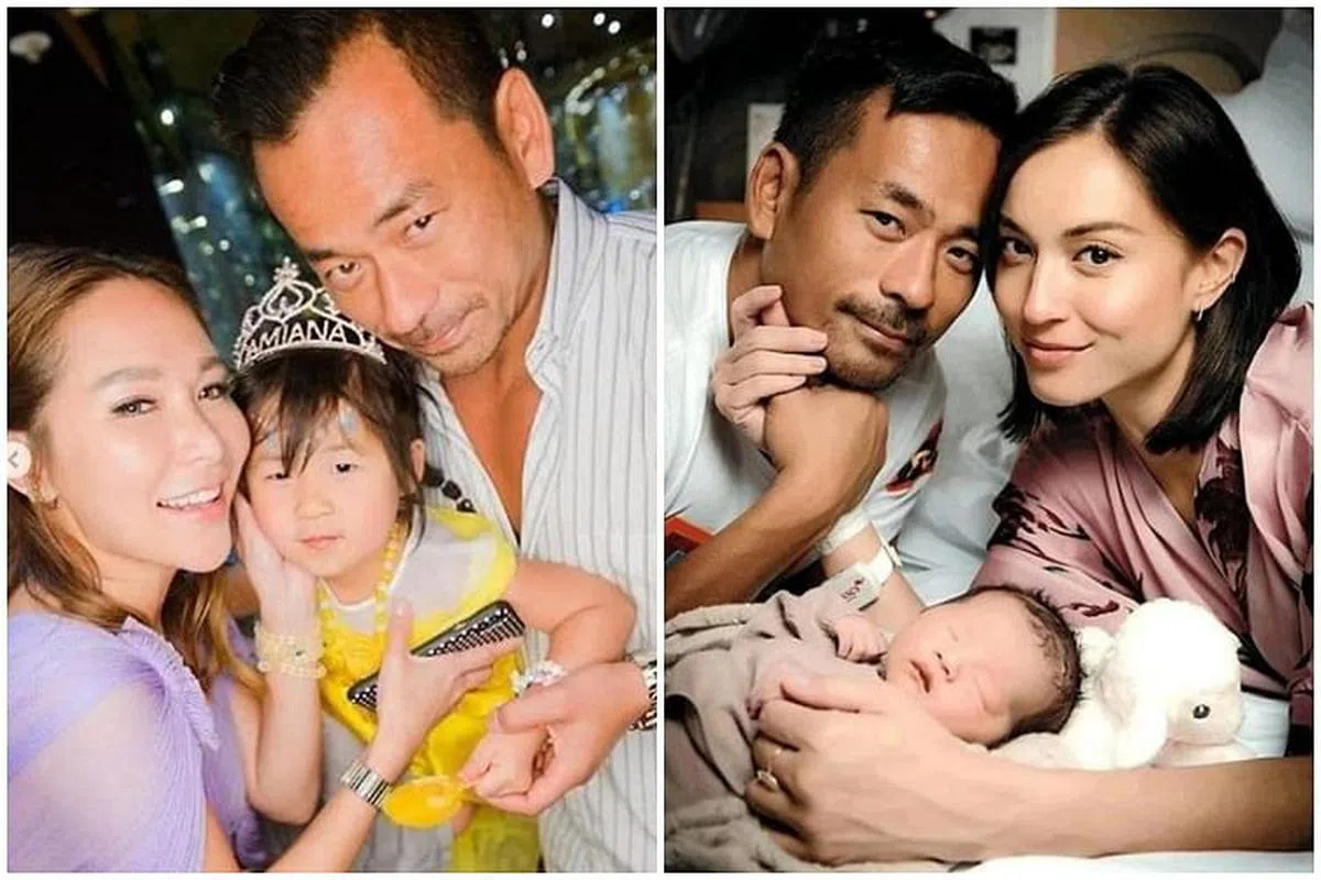 周绰华与陈慧玲（左图左一）、刘碧丽（右图右一）都生了孩子，享尽齐人之福。（互联网）