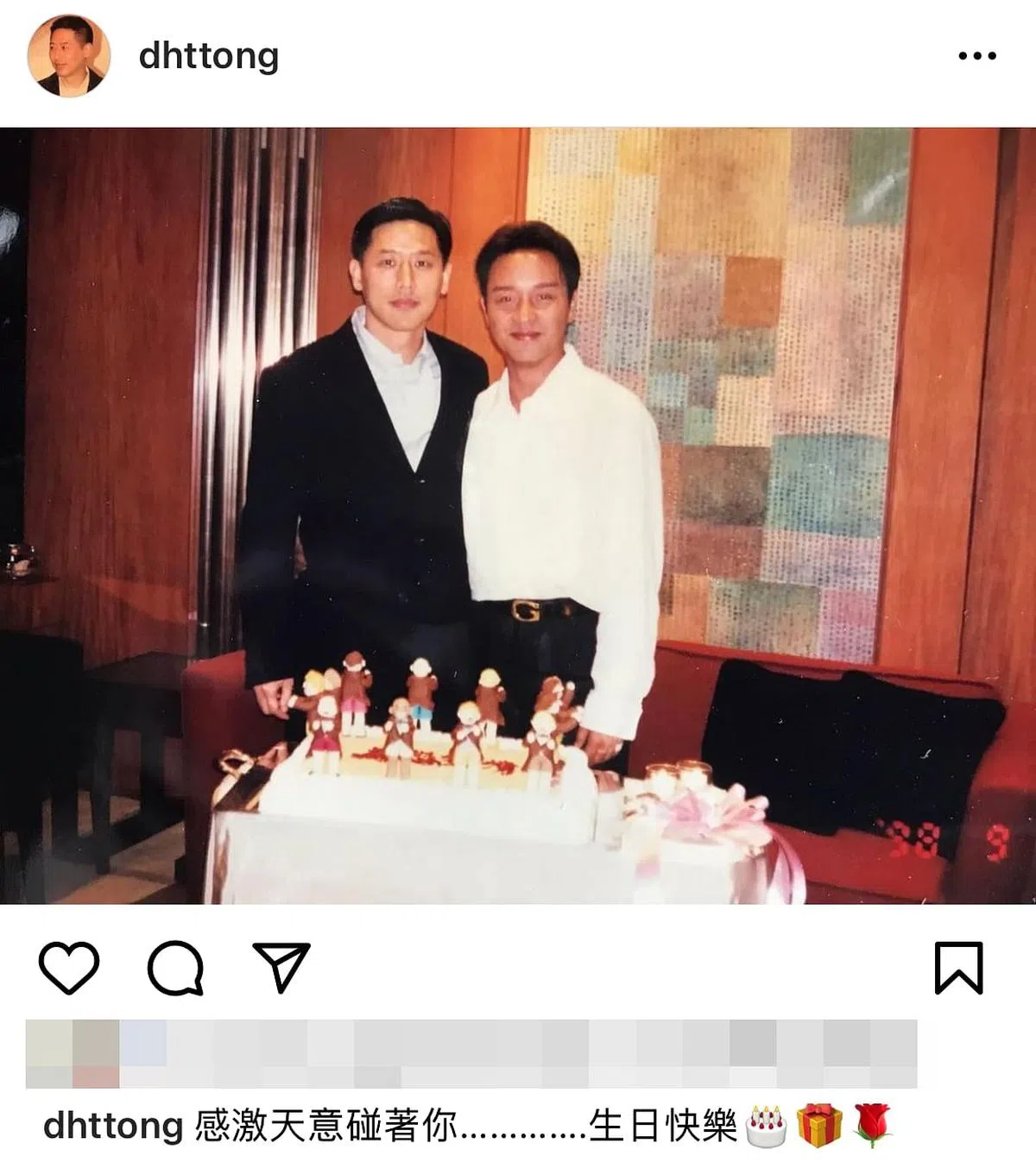 唐唐（左）准时发布哥哥的旧照祝他生日快乐。（图/截自IG）