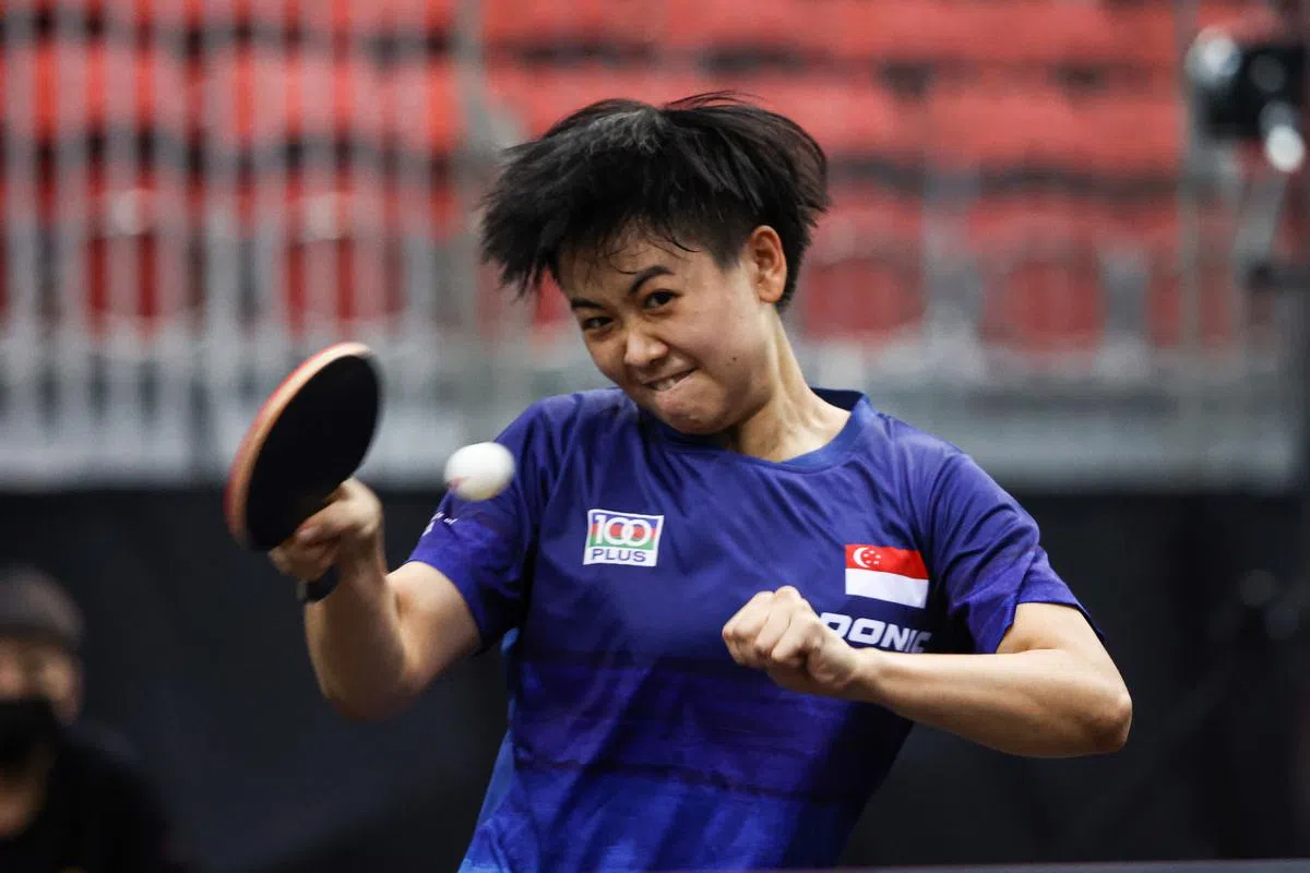 21岁的我国选手魏睿萱现世界排名第180位，她在女单首圈有精彩的表现，以3比1打败世界排名第60的台湾女将郑先知。（李健玮摄）