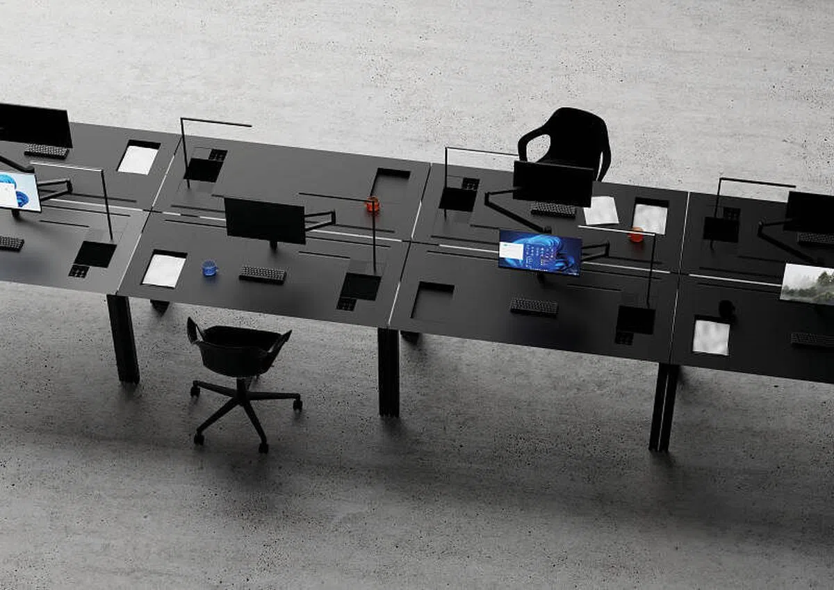 Rune可组装智慧办公桌。（受访者提供照片）