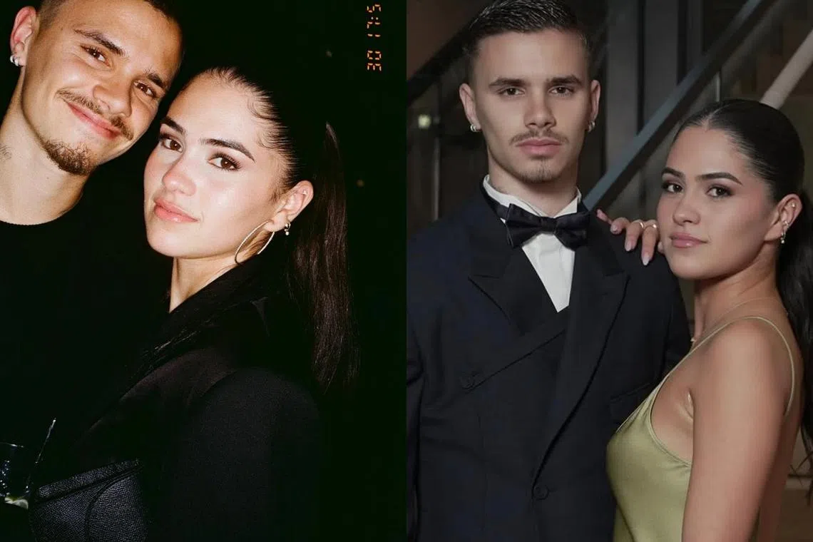 22岁Romeo Beckham热恋24岁Kim Turnbull。（取自Romeo Beckham和Victoria Beckham IG）